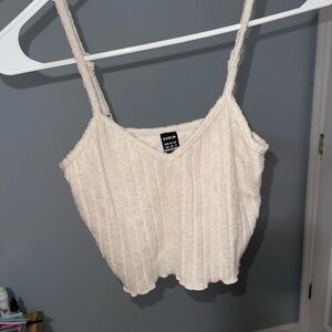 SHEIN Cream Ribbed Women's Top